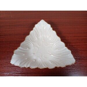 VTG Lenox Fine China Triad Collection Triangle Candy Dish 24K Gold Trim USA EUC